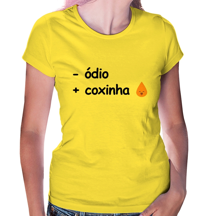 Baby Look Menos ódio, Mais coxinha - Amarela