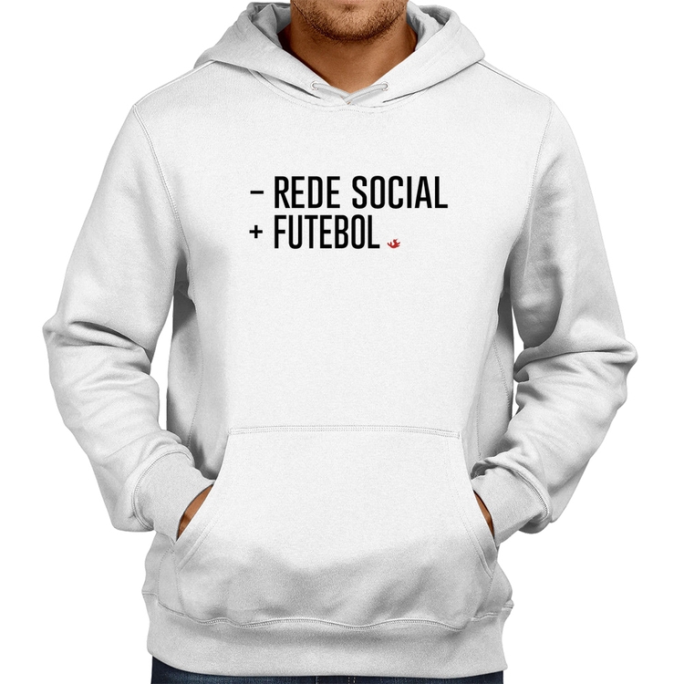 Moletom Menos Rede Social, Mais Futebol - Branco