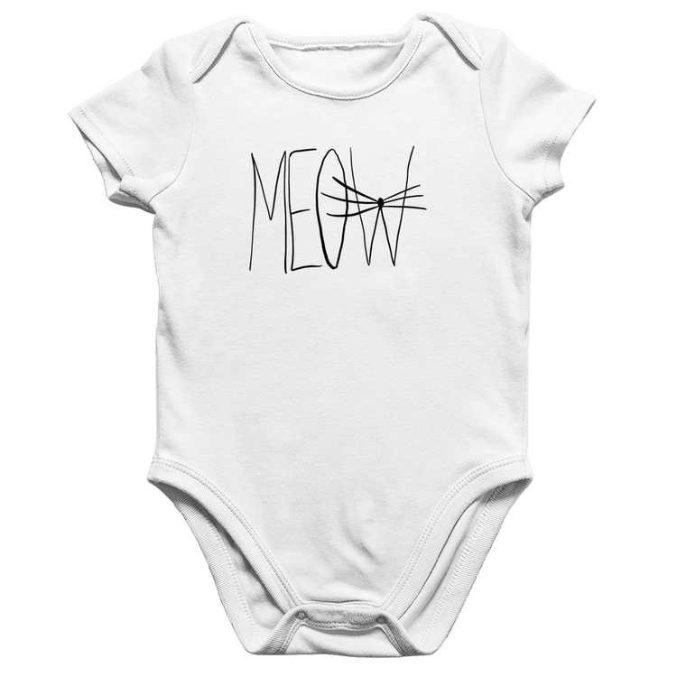 Body Bebê Algodão Meow - Branco