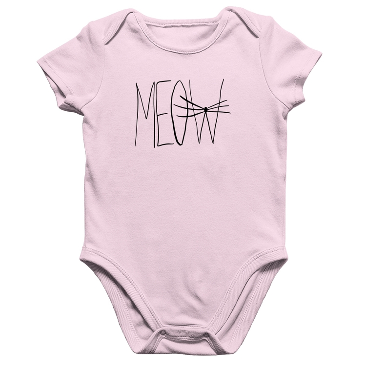 Body Bebê Algodão Meow - Rosa Bebê