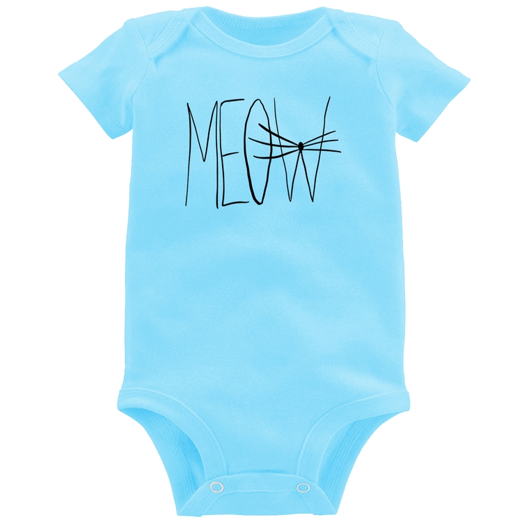 Body Bebê Meow - Azul Bebê