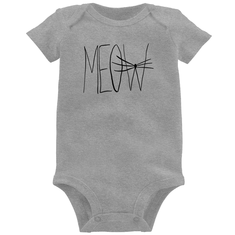 Body Bebê Meow - Cinza