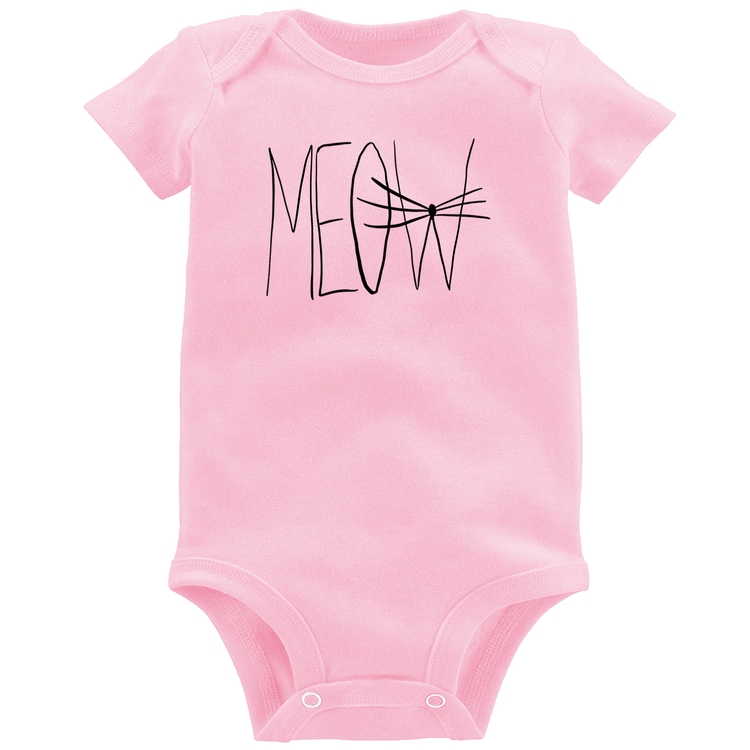Body Bebê Meow - Rosa Bebê