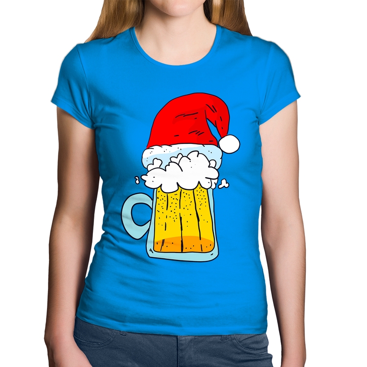 Baby Look Algodão Merry Beer - Azul