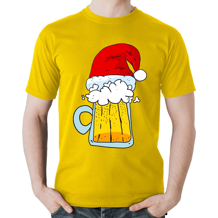 Camiseta Algodão Merry Beer - Amarela