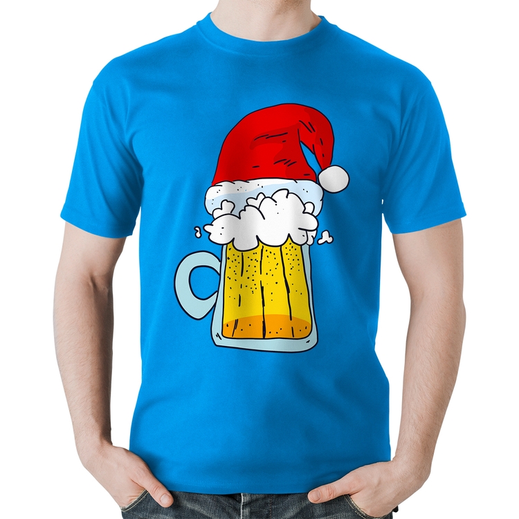 Camiseta Algodão Merry Beer - Azul