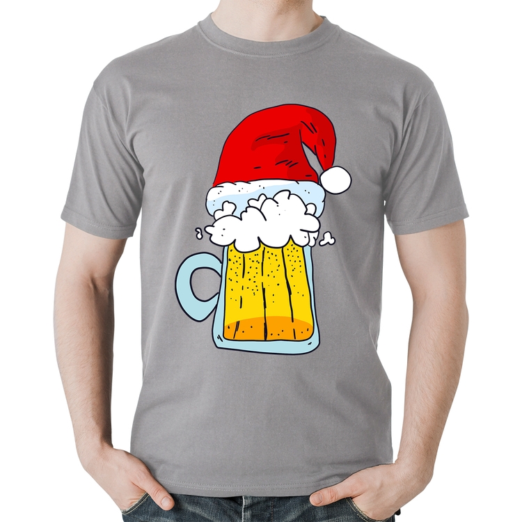Camiseta Algodão Merry Beer - Cinza