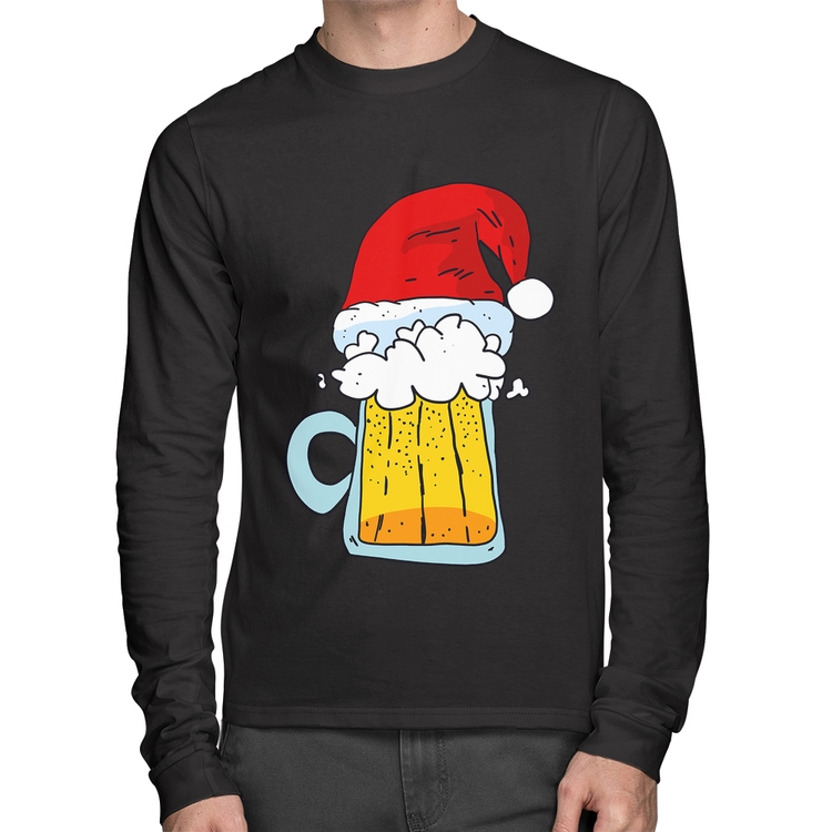 Camiseta Algodão Merry Beer Manga Longa