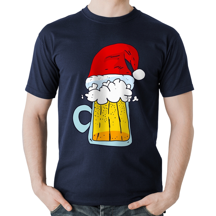 Camiseta Algodão Merry Beer - Marinho