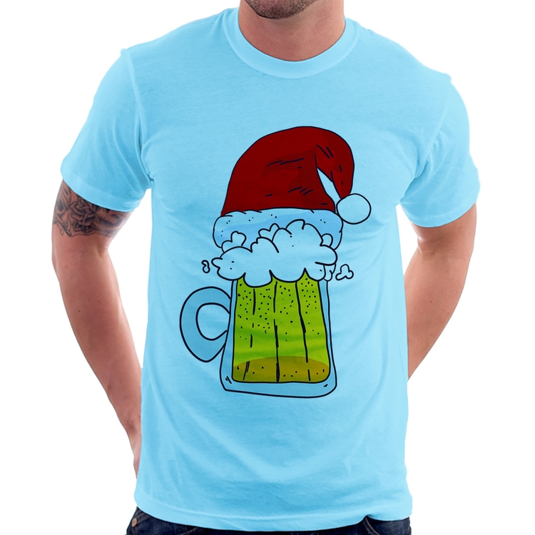 Camiseta Merry Beer - Azul Bebê