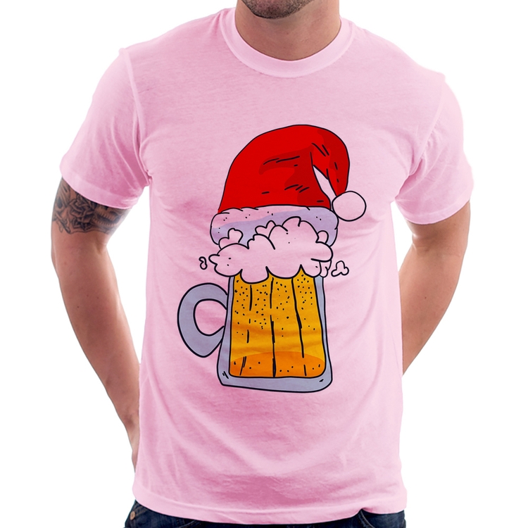Camiseta Merry Beer - Rosa Bebê