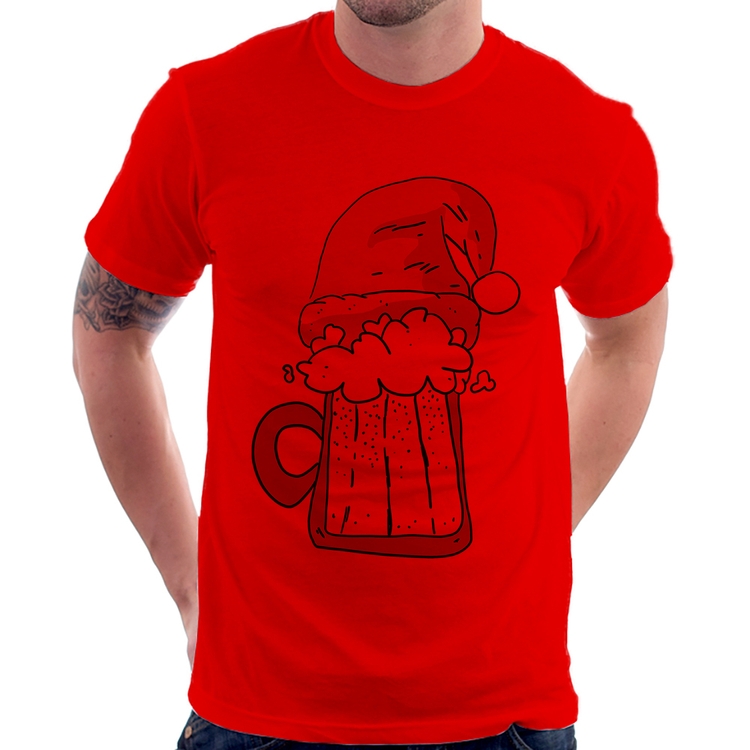 Camiseta Merry Beer - Vermelha