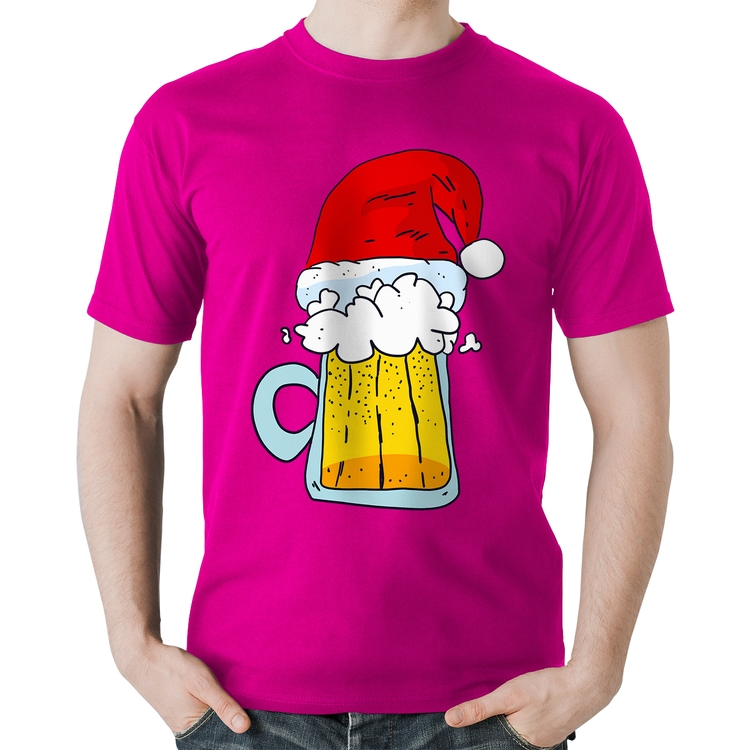 Camiseta Algodão Merry Beer - Rosa