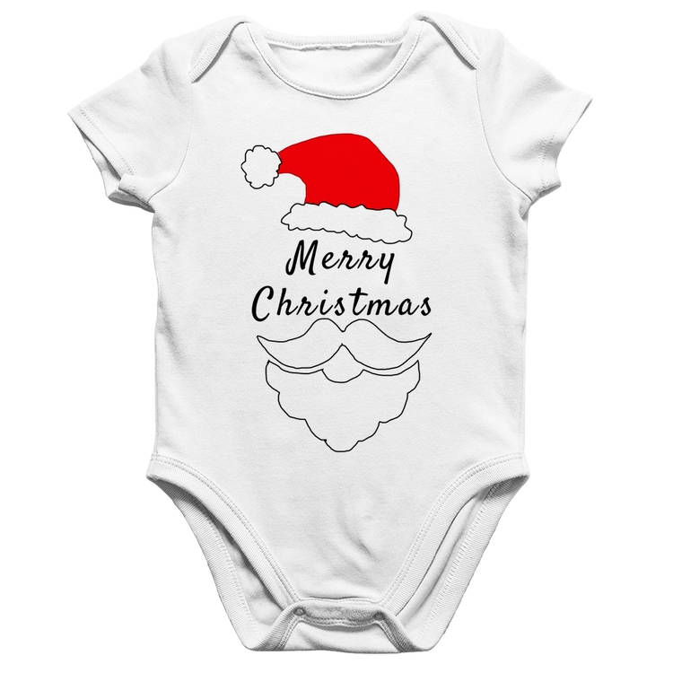 Body Bebê Algodão Merry Christmas - Branco