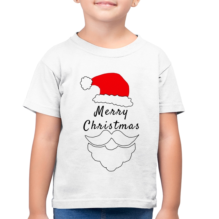 Camiseta Algodão Infantil Merry Christmas - Branca