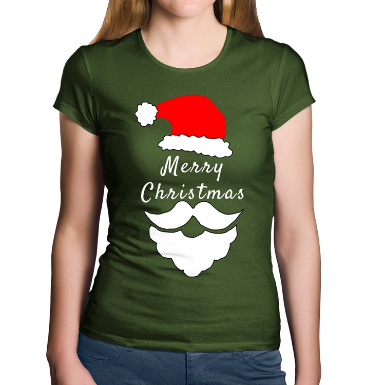 Baby Look Algodão Merry Christmas - Musgo