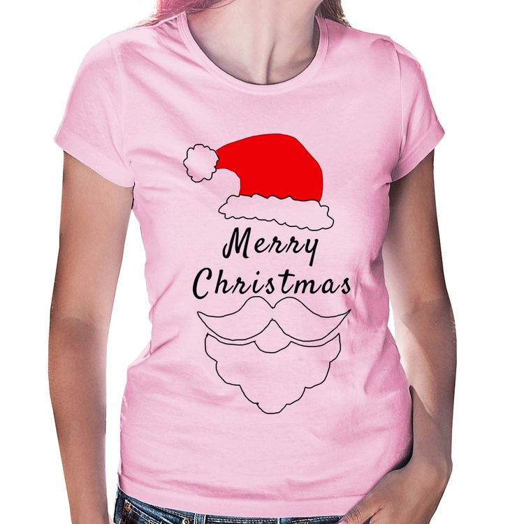 Baby Look Merry Christmas - Rosa Bebê