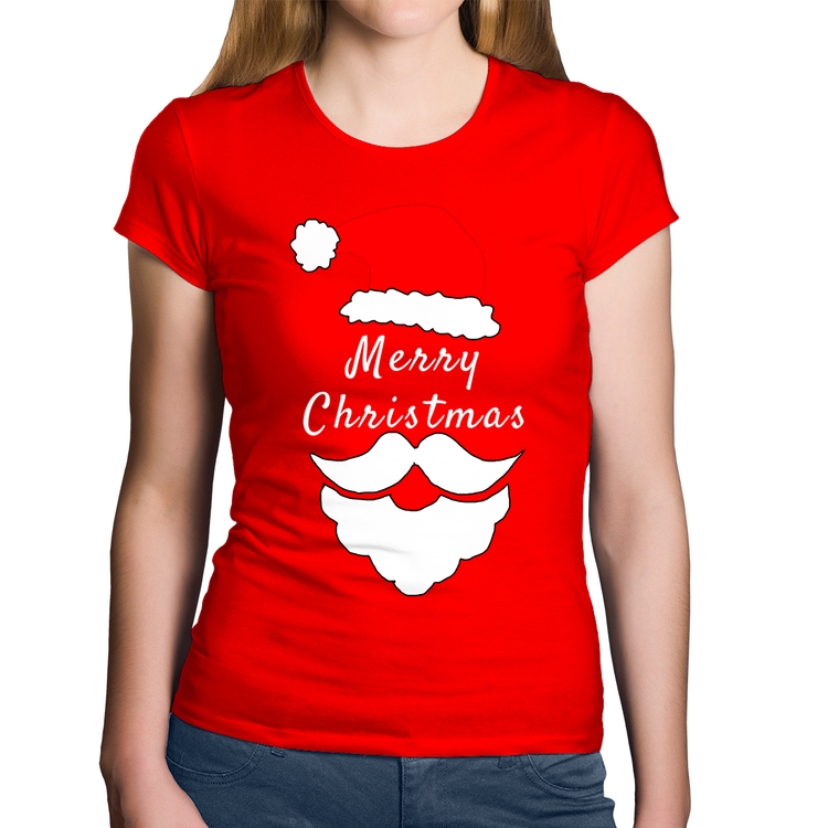 Baby Look Algodão Merry Christmas - Vermelha