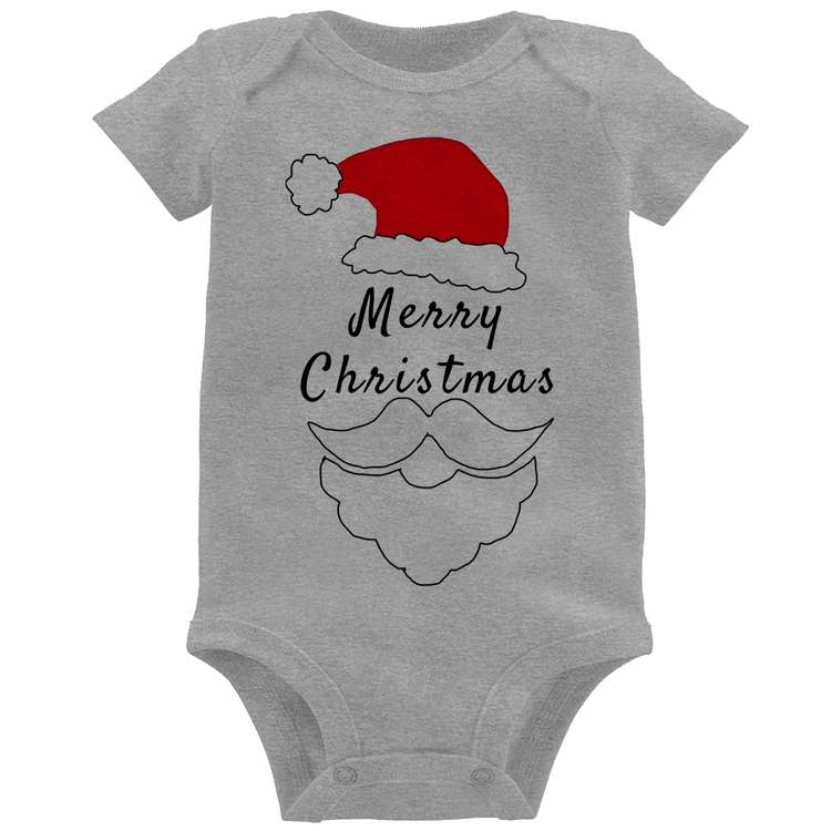 Body Bebê Merry Christmas - Cinza