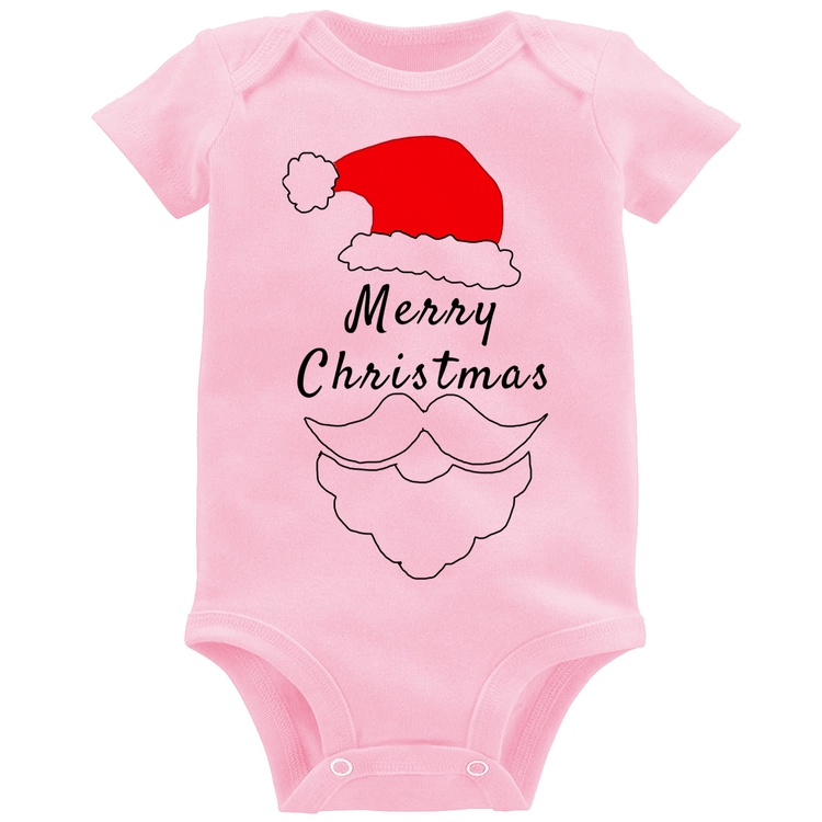 Body Bebê Merry Christmas - Rosa Bebê