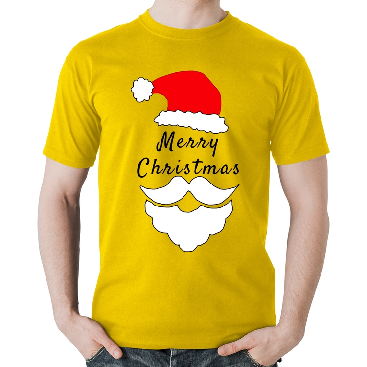 Camiseta Algodão Merry Christmas - Amarela