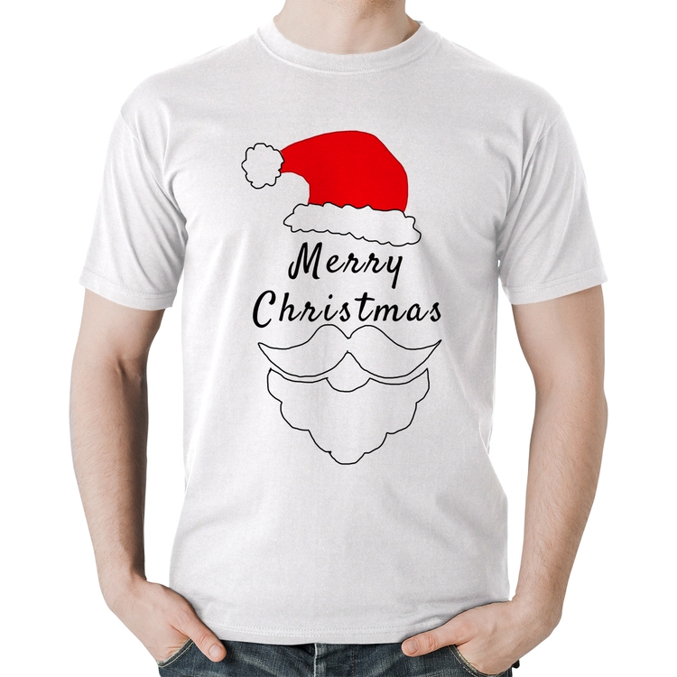 Camiseta Algodão Merry Christmas - Branca