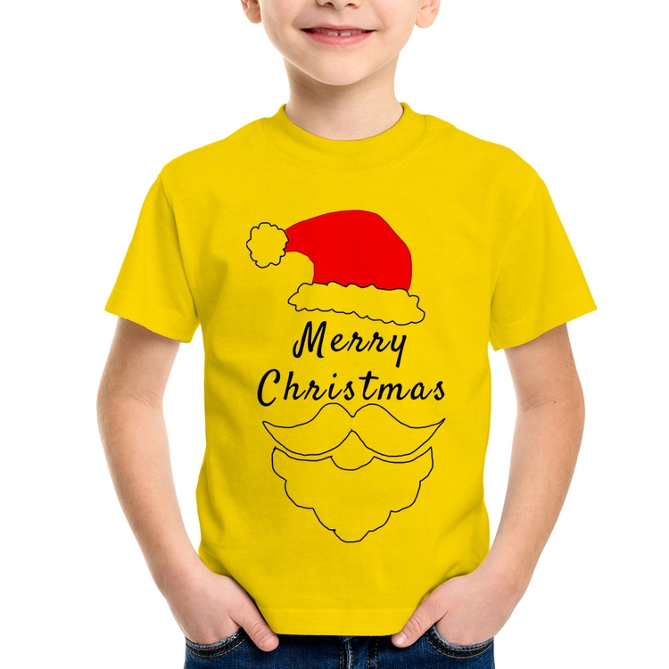 Camiseta Infantil Merry Christmas - Amarela