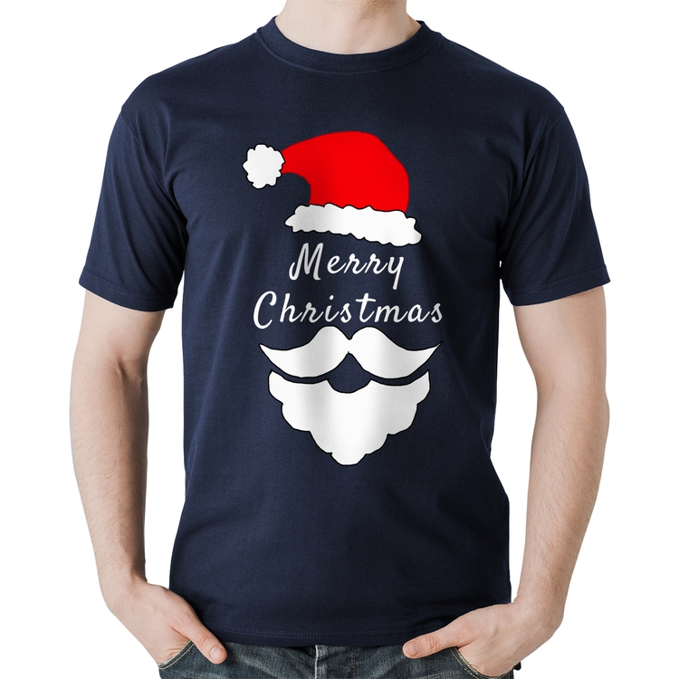 Camiseta Algodão Merry Christmas - Marinho