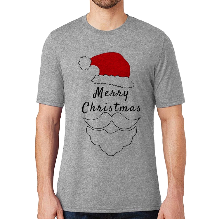 Camiseta Merry Christmas - Cinza