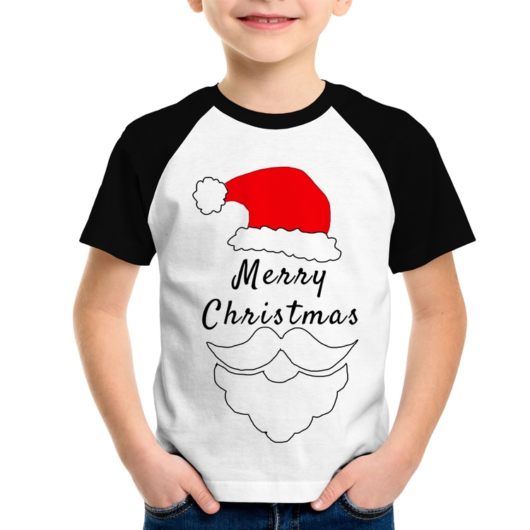 Camiseta Raglan Infantil Merry Christmas