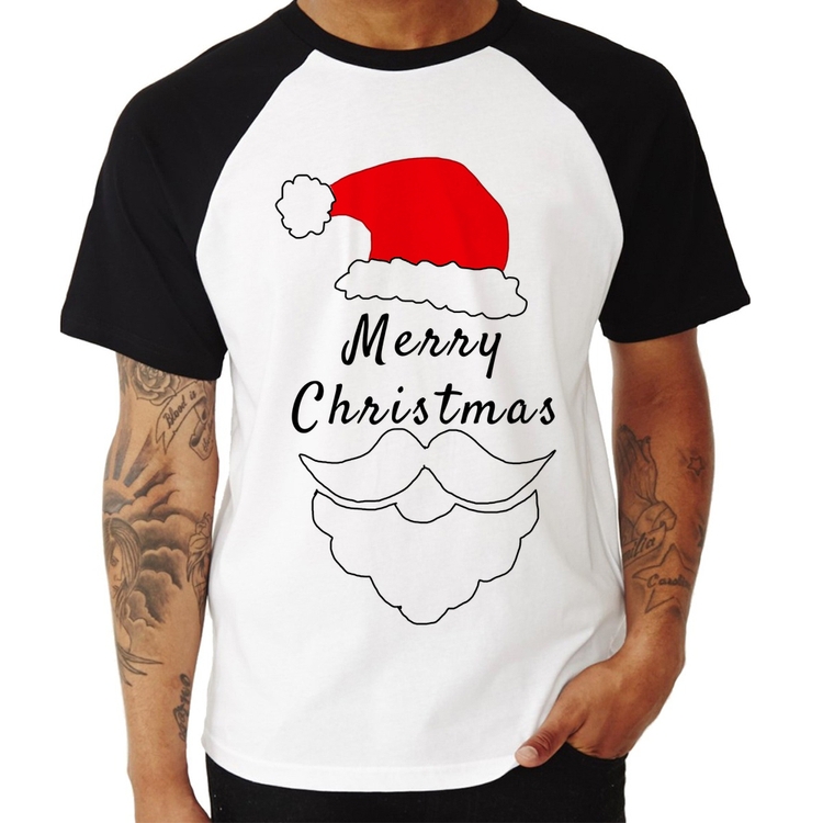 Camiseta Raglan Merry Christmas