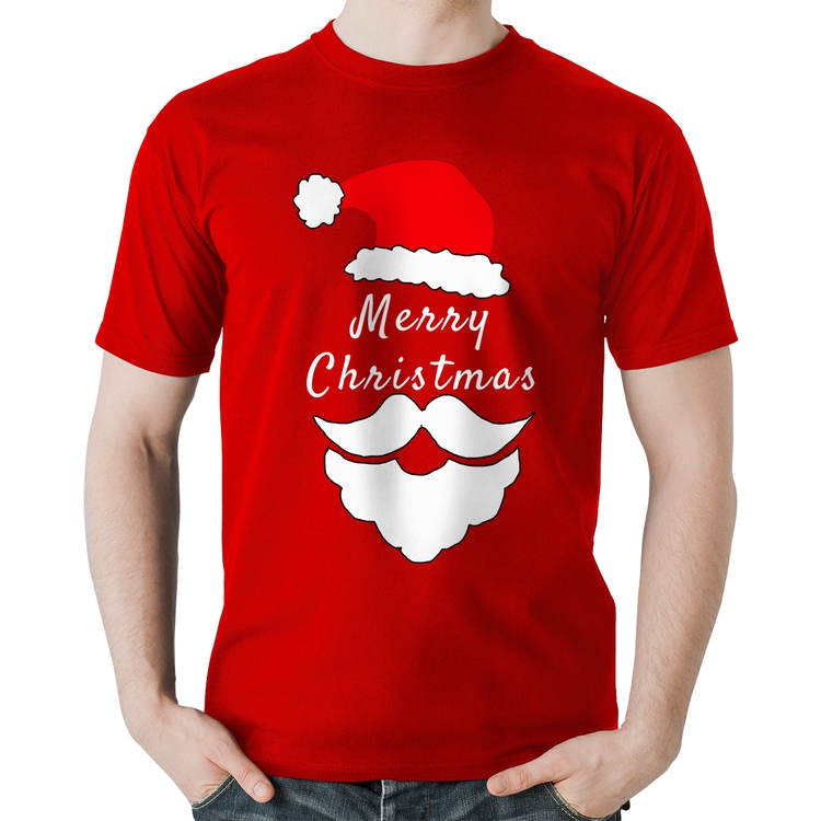 Camiseta Algodão Merry Christmas - Vermelha
