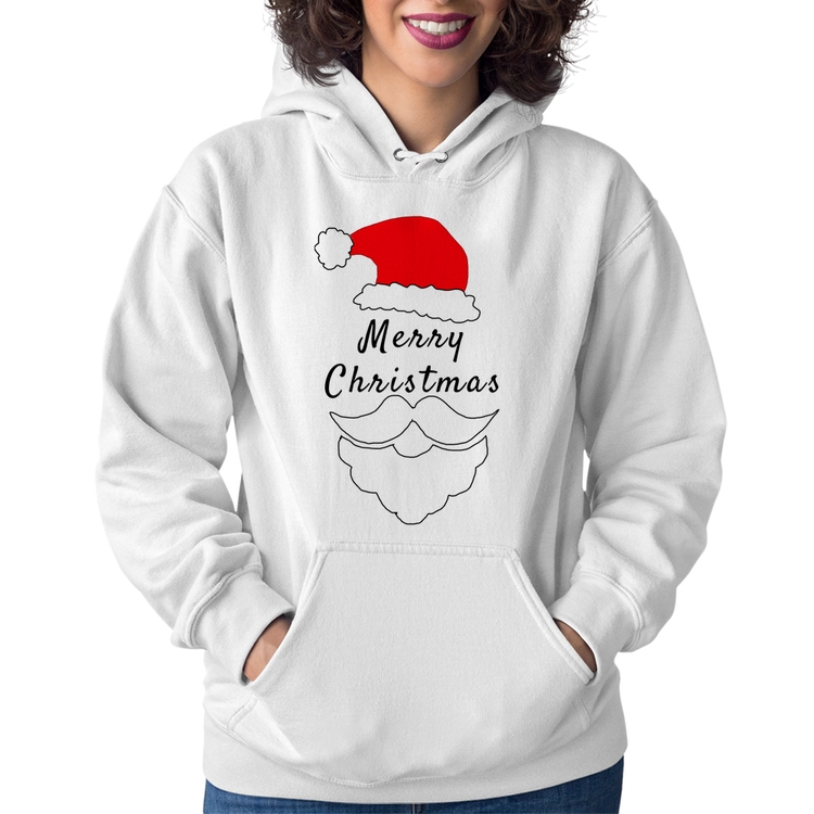 Moletom Feminino Merry Christmas - Branco