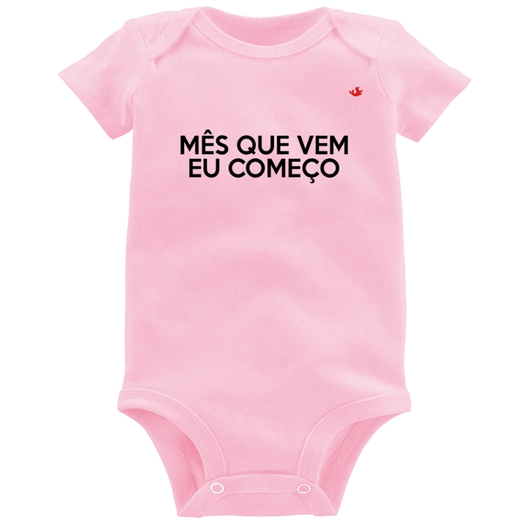 Body Bebê Mês que vem eu começo - Rosa Bebê