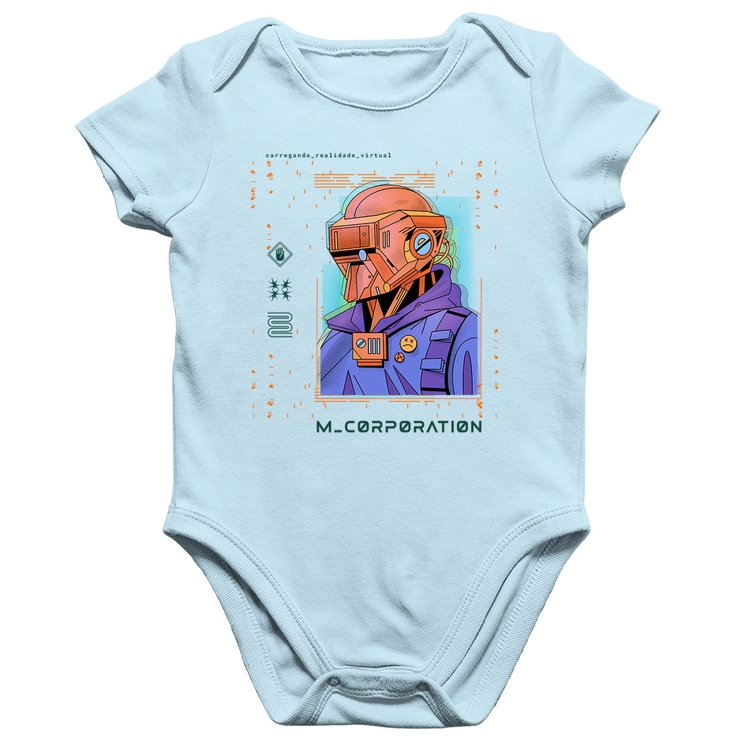 Body Bebê Algodão Metaverse Corporation - Azul Bebê