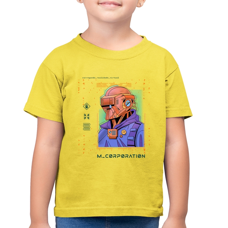 Camiseta Algodão Infantil Metaverse Corporation - Amarelo Canário