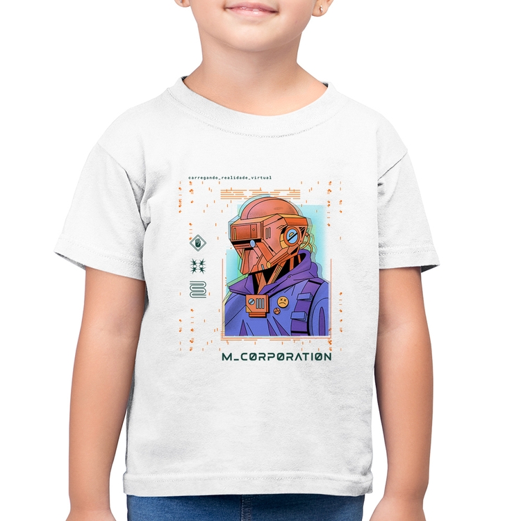 Camiseta Algodão Infantil Metaverse Corporation - Branca
