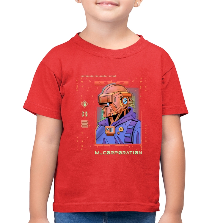 Camiseta Algodão Infantil Metaverse Corporation - Vermelha
