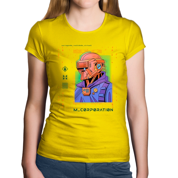 Baby Look Algodão Metaverse Corporation - Amarela