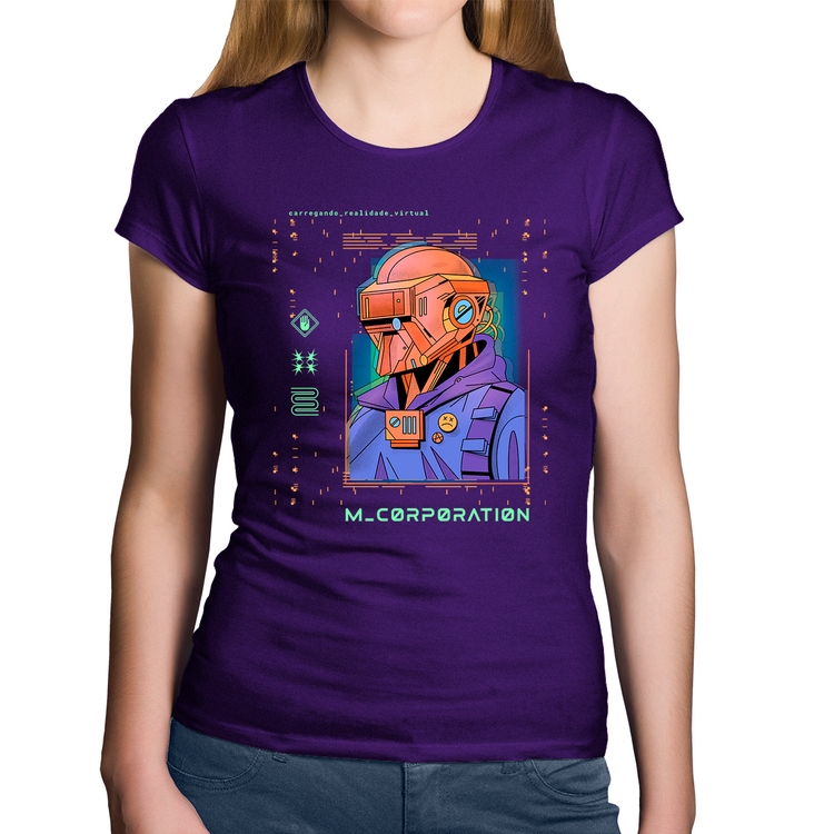 Baby Look Algodão Metaverse Corporation - Roxa