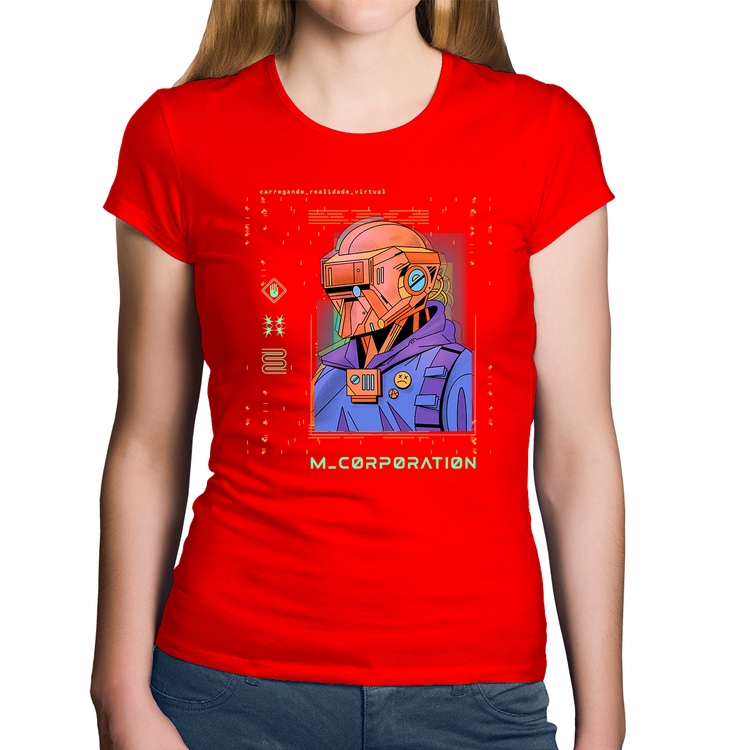 Baby Look Algodão Metaverse Corporation - Vermelha