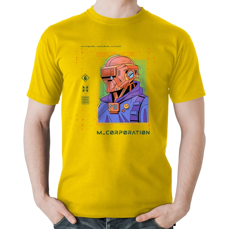 Camiseta Algodão Metaverse Corporation - Amarela
