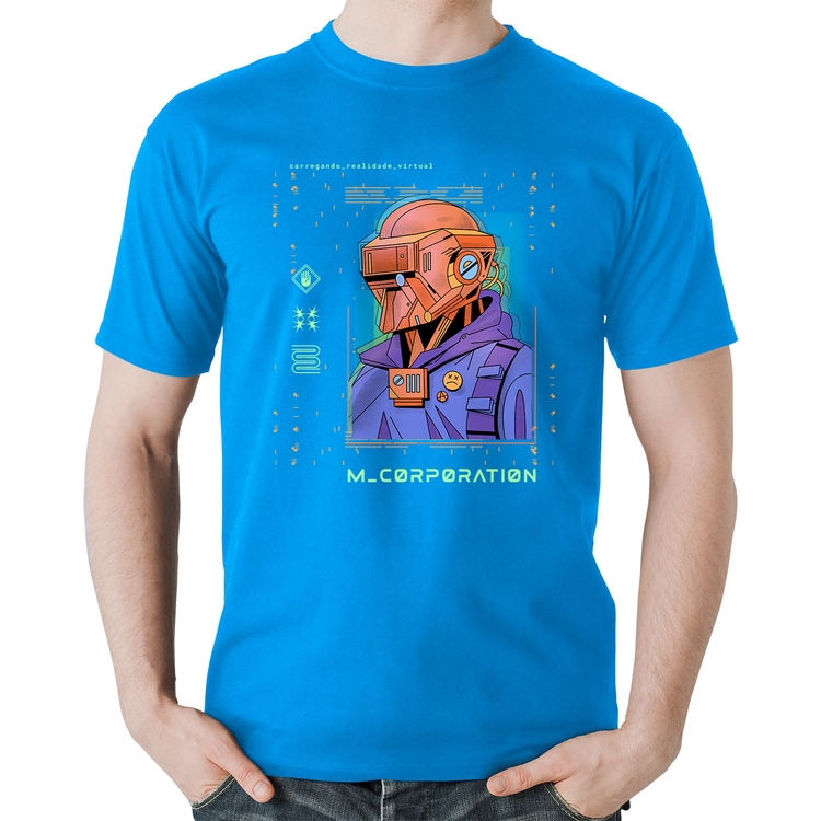 Camiseta Algodão Metaverse Corporation - Azul