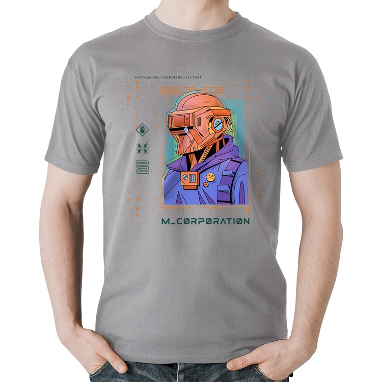 Camiseta Algodão Metaverse Corporation - Cinza