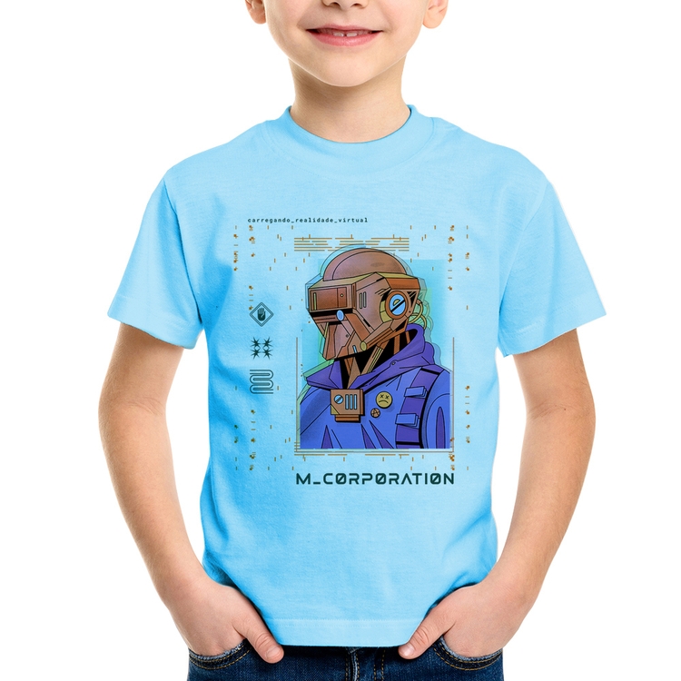 Camiseta Infantil Metaverse Corporation - Azul Bebê