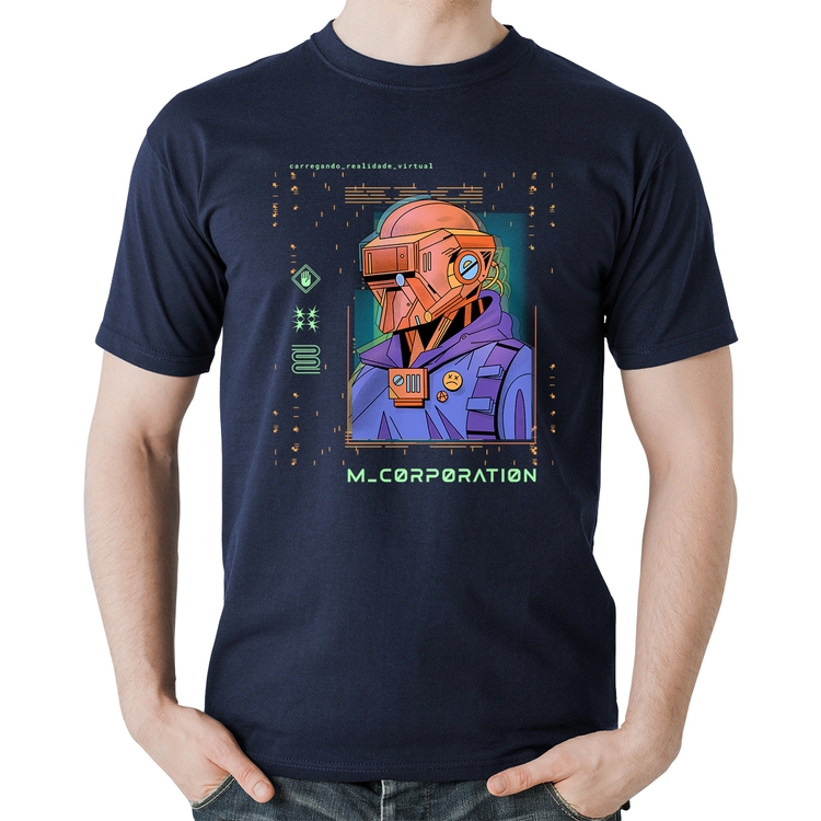 Camiseta Algodão Metaverse Corporation - Marinho