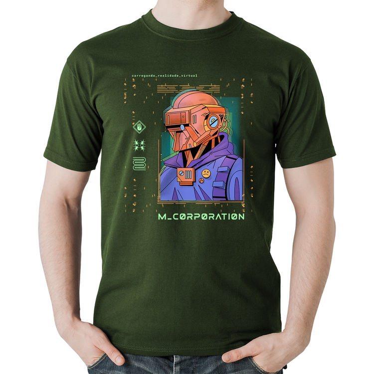 Camiseta Algodão Metaverse Corporation - Musgo
