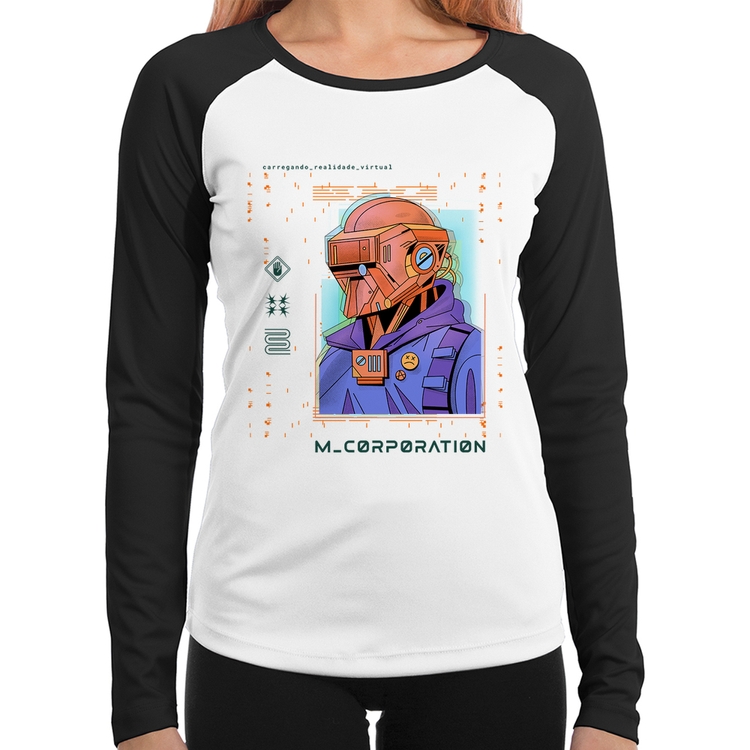 Baby Look Raglan Metaverse Corporation Manga Longa