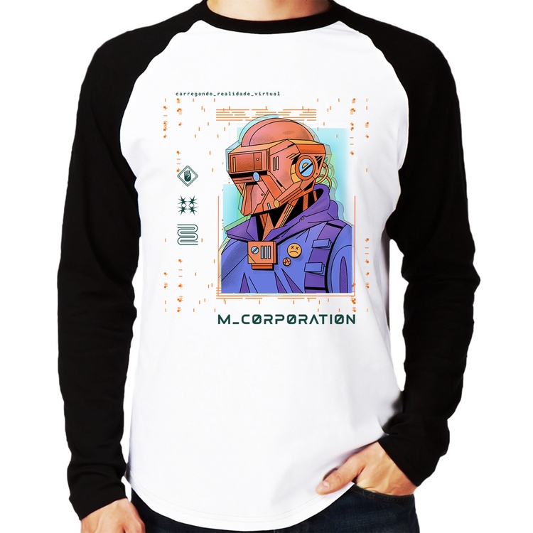 Camiseta Raglan Metaverse Corporation Manga Longa