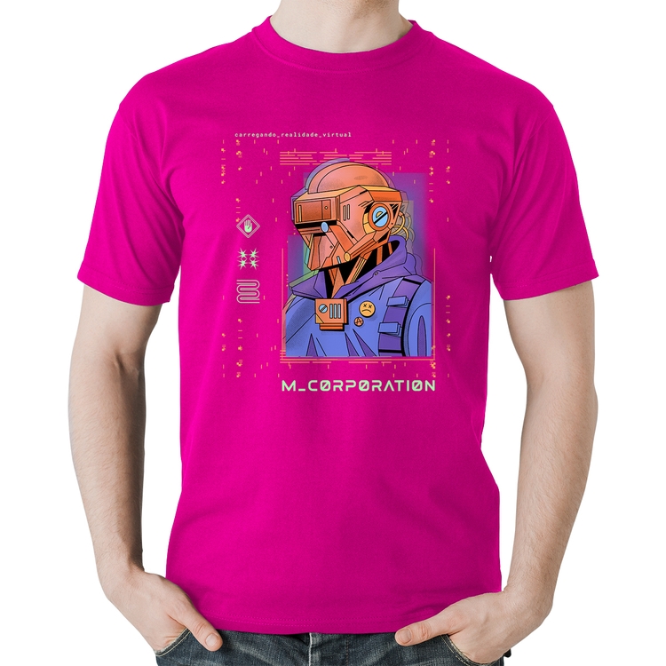 Camiseta Algodão Metaverse Corporation - Rosa